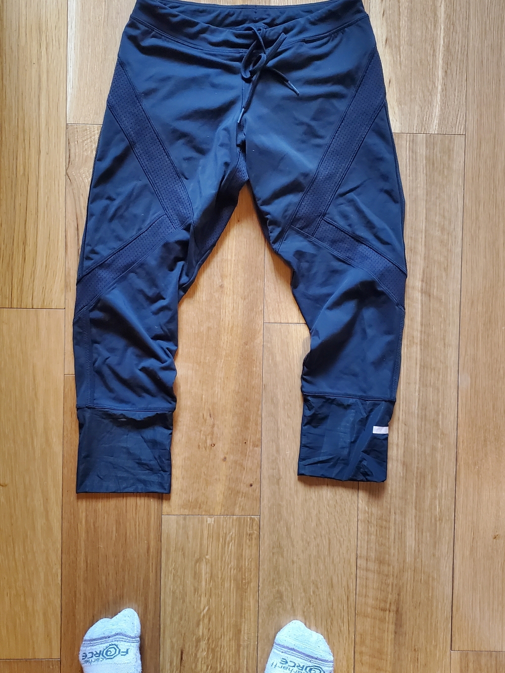 Adidas by Stella McCartney Black Leggings with Pale Pink Logo